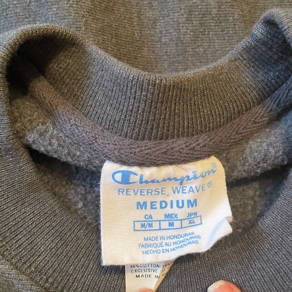 Champion Sweatshirt Mens M Gray Reverse Weave Graphic Crewneck Rod + Reel Tour - Picture 4 of 7